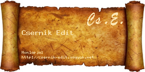 Csernik Edit névjegykártya